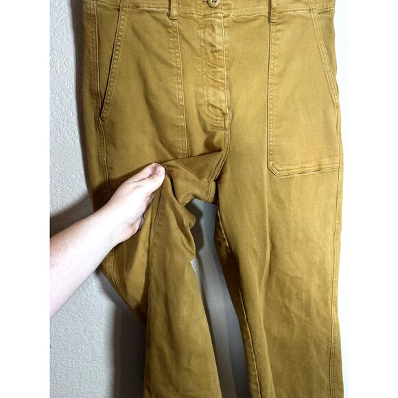 EVERLANE Dark Tan Wide Leg Crop Pant Size 8 High Rise - Picture 4 of 8